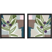 Framed Olive Abstract 2 Piece Framed Art Print Set