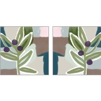 Framed 'Olive Abstract 2 Piece Art Print Set' border=