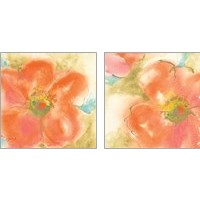 Framed 'Coral Poppy  2 Piece Art Print Set' border=
