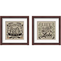 Framed 'Lake Life 2 Piece Framed Art Print Set' border=