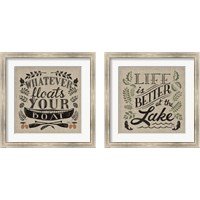 Framed 'Lake Life 2 Piece Framed Art Print Set' border=