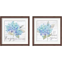 Framed 'Farmhouse Hydrangea 2 Piece Framed Art Print Set' border=