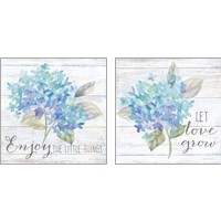 Framed 'Farmhouse Hydrangea 2 Piece Art Print Set' border=