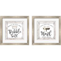 Framed 'Bath Humor  2 Piece Framed Art Print Set' border=