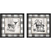 Framed Buffalo Check Deer Neutral 2 Piece Framed Art Print Set