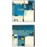 Framed Calypso Blue 2 Piece Canvas Print Set