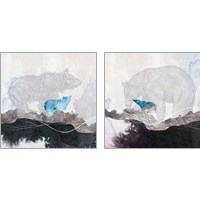 Framed 'Bear  2 Piece Art Print Set' border=