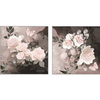 Framed 'Noir Roses 2 Piece Art Print Set' border=