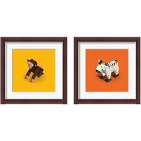 Framed 'Kids Animal 2 Piece Framed Art Print Set' border=