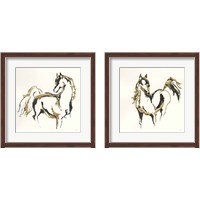 Framed Golden Horse 2 Piece Framed Art Print Set