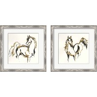 Framed Golden Horse 2 Piece Framed Art Print Set