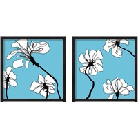 Framed Flowers in Blue 2 Piece Framed Art Print Set