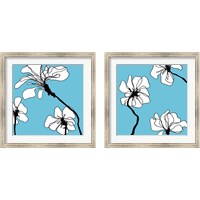 Framed Flowers in Blue 2 Piece Framed Art Print Set