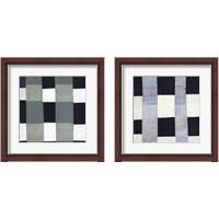 Framed 'Gray Plaid 2 Piece Framed Art Print Set' border=