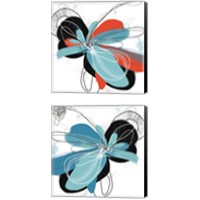 Framed 'Flower Dances 2 Piece Canvas Print Set' border=