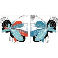 Framed 'Flower Dances 2 Piece Art Print Set' border=
