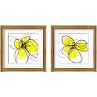 Framed 'Yellow Petals Three 2 Piece Framed Art Print Set' border=
