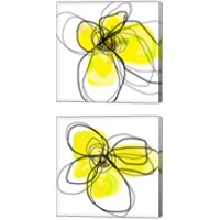 Framed 'Yellow Petals Three 2 Piece Canvas Print Set' border=