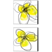 Framed 'Yellow Petals Three 2 Piece Canvas Print Set' border=