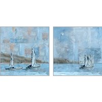 Framed 'Sailboat 2 Piece Art Print Set' border=