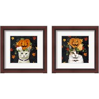 Framed Halloween Cat 2 Piece Framed Art Print Set