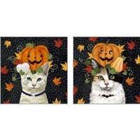 Framed 'Halloween Cat 2 Piece Art Print Set' border=