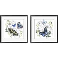 Framed Butterfly Floral 2 Piece Framed Art Print Set