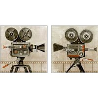 Framed 'Vintage Reel 2 Piece Art Print Set' border=