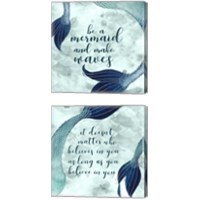 Framed 'Mermaid Inspirations 2 Piece Canvas Print Set' border=