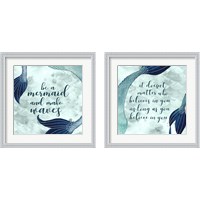 Framed 'Mermaid Inspirations 2 Piece Framed Art Print Set' border=