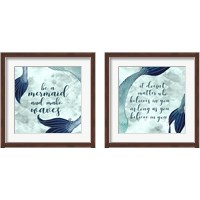 Framed 'Mermaid Inspirations 2 Piece Framed Art Print Set' border=