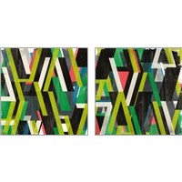 Framed Diagonal Slipstream 2 Piece Art Print Set