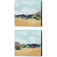 Framed 'Patchwork Hillside 2 Piece Canvas Print Set' border=