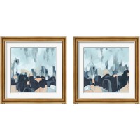 Framed 'Abstracted Indigo Skyline 2 Piece Framed Art Print Set' border=