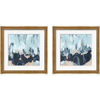 Framed 'Abstracted Indigo Skyline 2 Piece Framed Art Print Set' border=