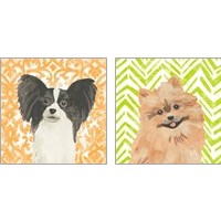 Framed 'Parlor Pooches 2 Piece Art Print Set' border=