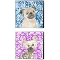 Framed 'Parlor Pooches 2 Piece Canvas Print Set' border=