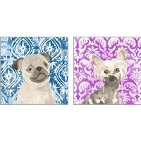 Framed 'Parlor Pooches 2 Piece Art Print Set' border=