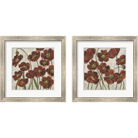 Framed Sangria Poppies 2 Piece Framed Art Print Set