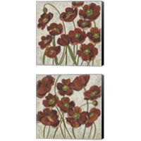 Framed 'Sangria Poppies 2 Piece Canvas Print Set' border=