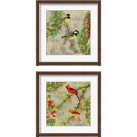 Framed 'Christmas Birds 2 Piece Framed Art Print Set' border=