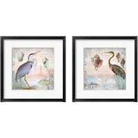 Framed 'Waterside Birds 2 Piece Framed Art Print Set' border=