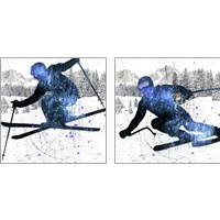 Framed 'Extreme Skier 2 Piece Art Print Set' border=