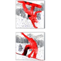 Framed 'Extreme Snowboarder 2 Piece Canvas Print Set' border=