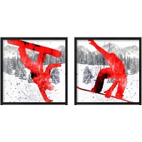 Framed 'Extreme Snowboarder 2 Piece Framed Art Print Set' border=
