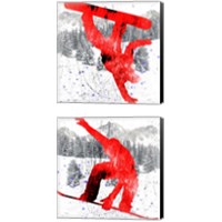 Framed 'Extreme Snowboarder 2 Piece Canvas Print Set' border=