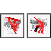 Framed 'Extreme Snowboarder 2 Piece Framed Art Print Set' border=