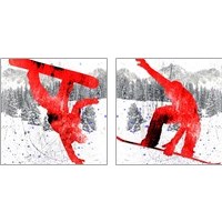 Framed 'Extreme Snowboarder 2 Piece Art Print Set' border=