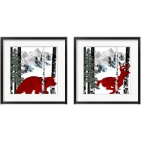 Framed 'Winter Wildlife 2 Piece Framed Art Print Set' border=