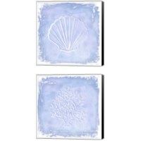 Framed 'Blue Sealife 2 Piece Canvas Print Set' border=